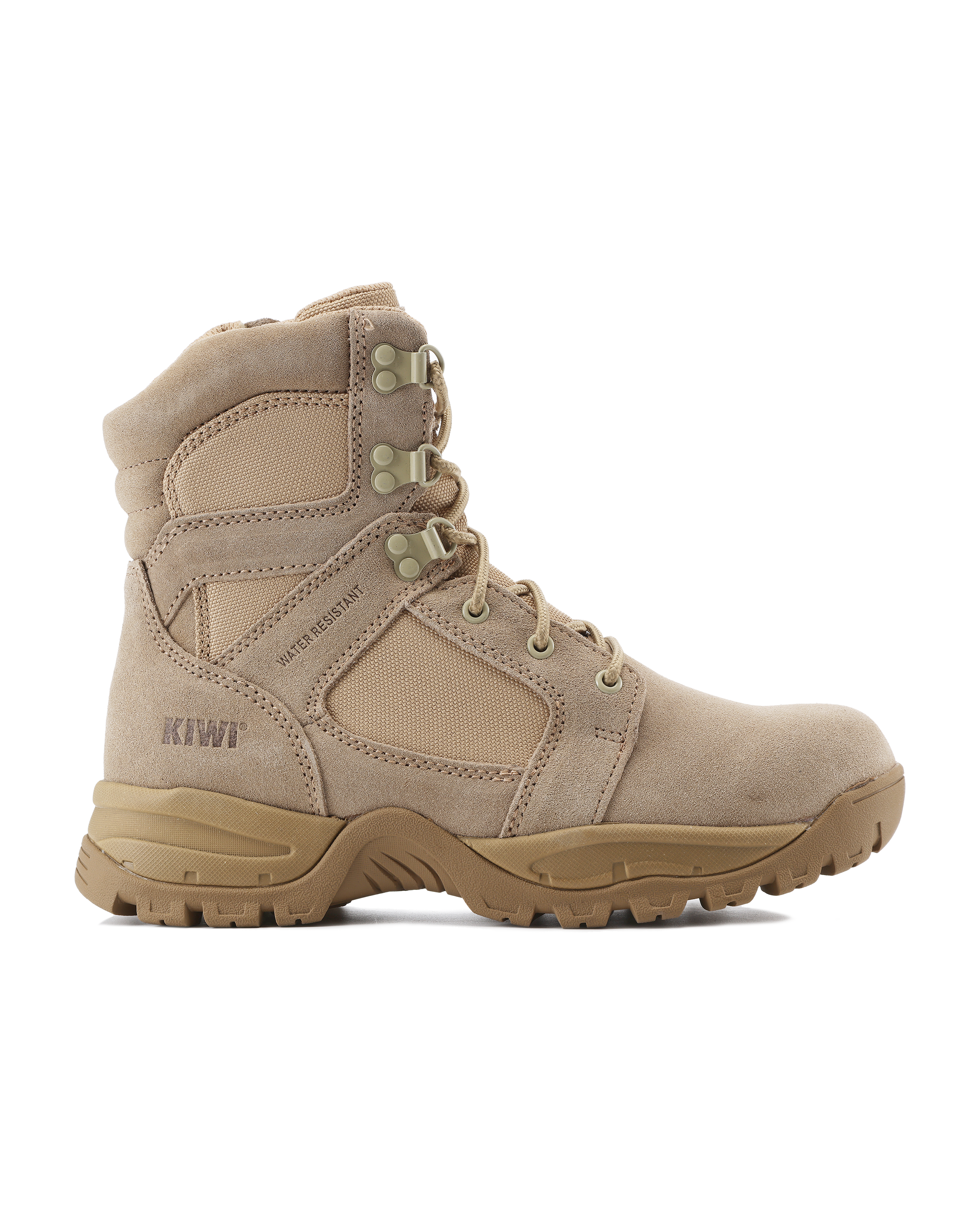 Kiwi Rugged Sand Suede 7" Steel Toe Zipped Water Resistant Tactical Boots [60400]
