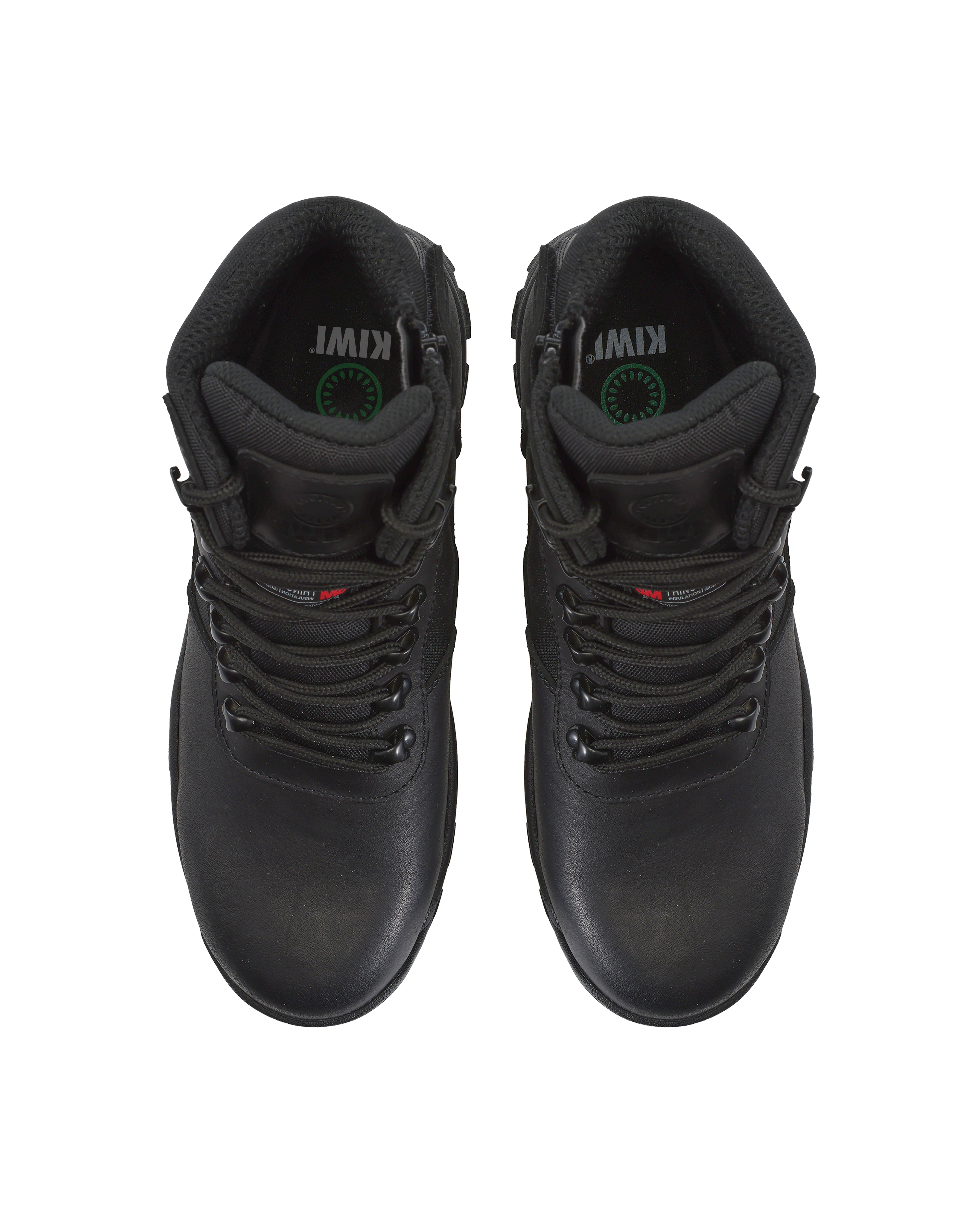 Kiwi Rugged Black Full Grain Leather Mid-Cut 6" Zipped Waterproof Tactical Boots [63100]