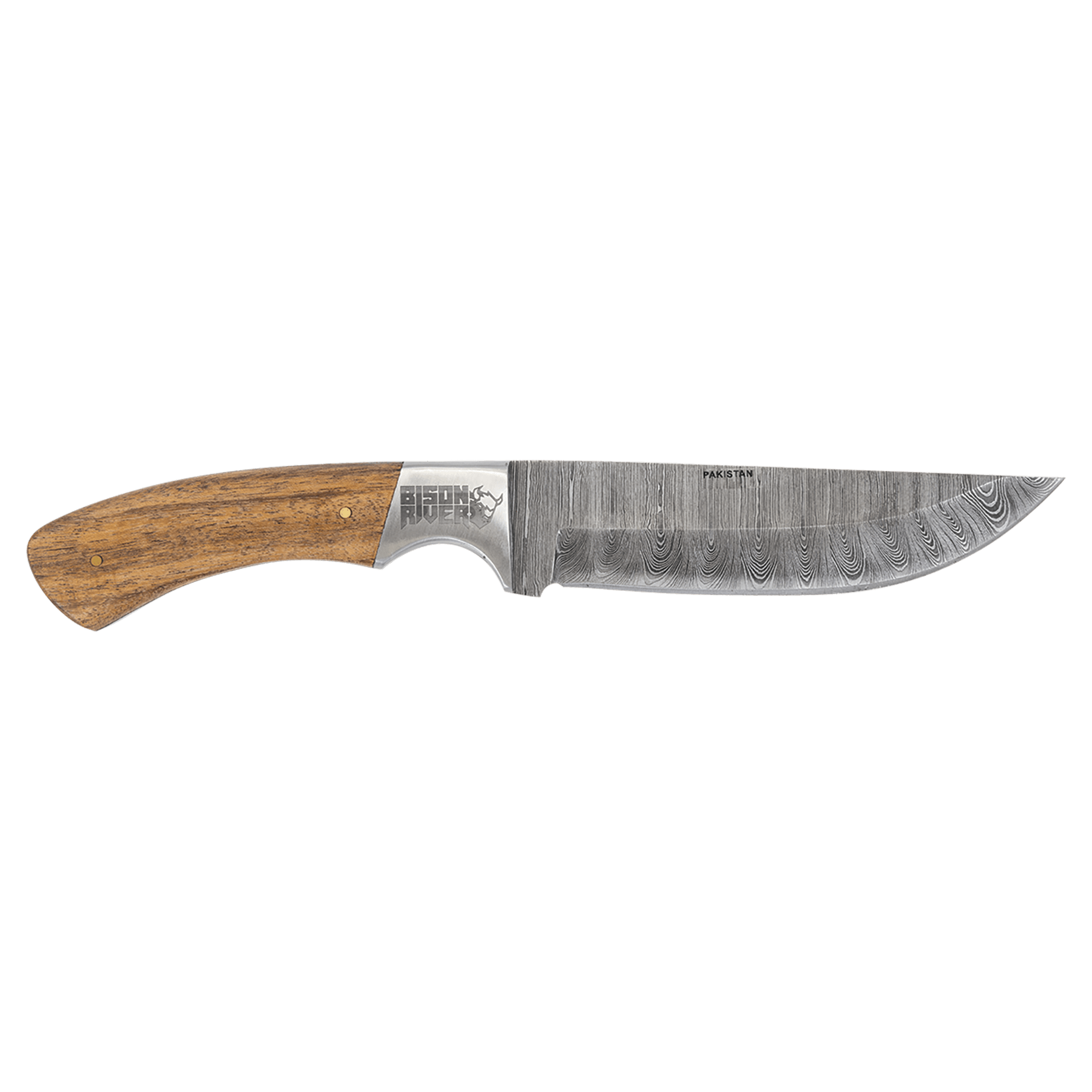 9.5" Fixed Damascus Blade Knife with Leather Sheath